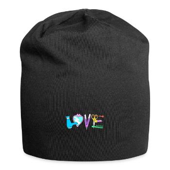 Kosmetikerin - Jersey-Beanie - Schwarz - Vorne