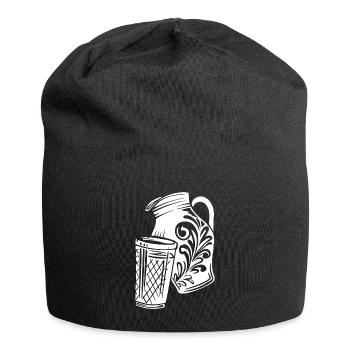 Apfelwein Hessisch Äppelwoi Geschenk Hessen Babbel - Jersey-Beanie - Schwarz - Vorne