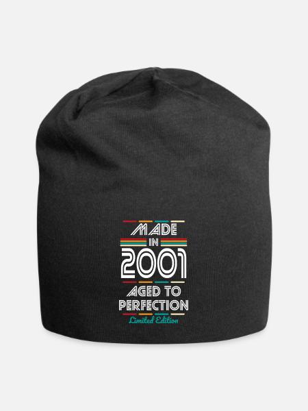Anniversaire 21 ans - Fabriqué en 2001 - Bonnet en jersey - noir