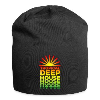 Tropische Deep House Musik - Jersey-Beanie - Schwarz - Vorne