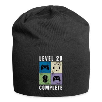 Level 20 Complete 20. Geburtstag Retro Gaming - Jersey-Beanie - Schwarz - Vorne