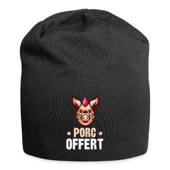 porc offert - Bonnet en jersey - noir - Devant