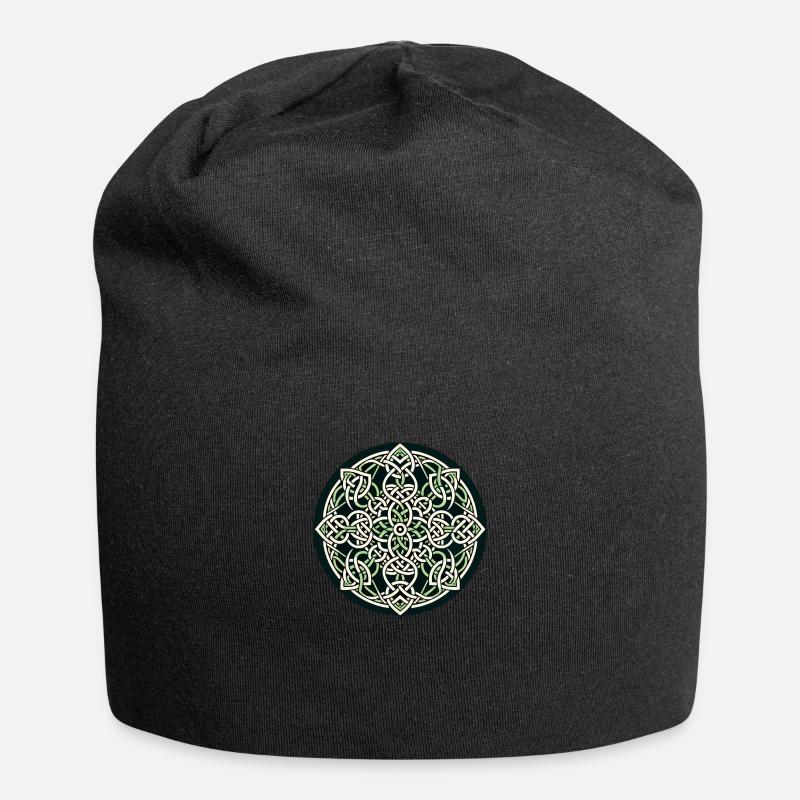 Entrelacs celtiques éternels Mandala Art 2 - Bonnet en jersey - noir