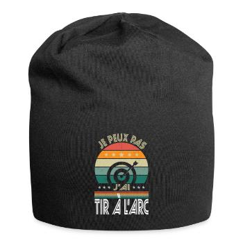 Je peux pas j'ai tir à l'arc - Idée cadeau archer - Bonnet en jersey - noir - Devant
