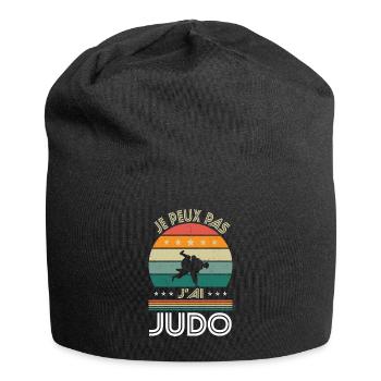 Ich kann nicht Ich habe Judo - Judoka Geschenkidee - Jersey-Beanie - Schwarz - Vorne
