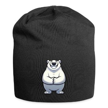 Satisfied Polar Bear Comic North Pole Pride Cool - Jersey Beanie - black - Front