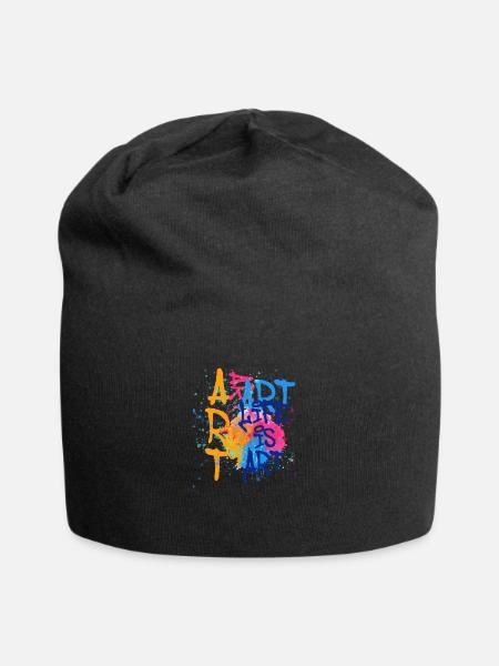 art,kunst,graffiti,malerei,aquarell,bunt,spray, li - Jersey-Beanie - Schwarz