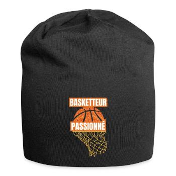 basketteur passionné - Bonnet en jersey - noir - Devant