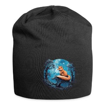 Fox Forest Moon Fable Mythical Fairy Tale - Jersey Beanie - black - Front
