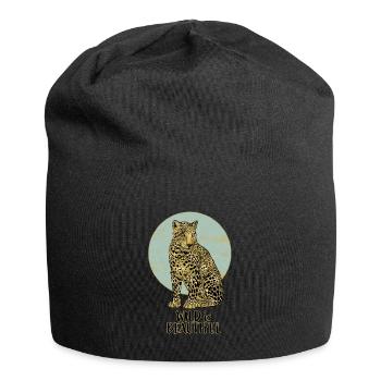 Leopard. Wild is Beautiful - Jersey Beanie - black - Front