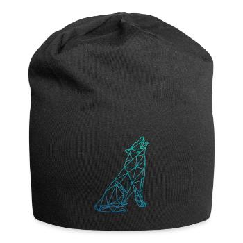 WOLF Abstrakt Polygon geometrisch Geschenk - Jersey-Beanie - Schwarz - Vorne