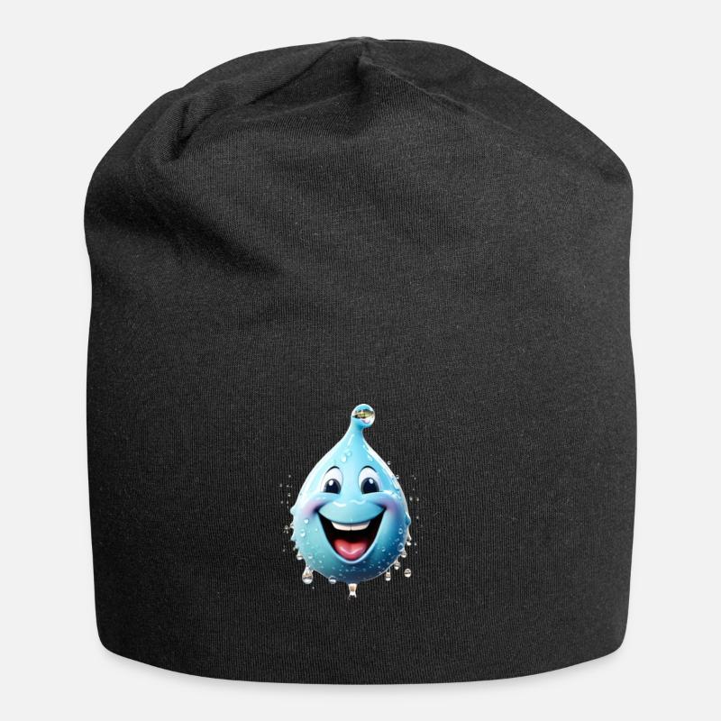 Der lachende Wassertropfen - Jersey-Beanie - Schwarz