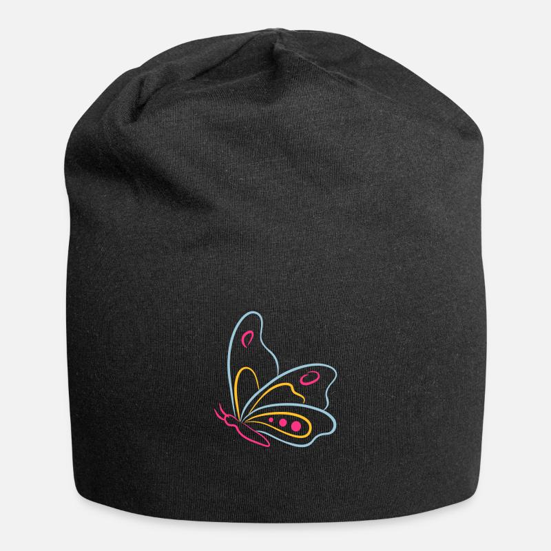 butterfly - Bonnet en jersey - noir