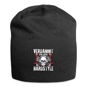 Hardstyle - Ich liebe es - Jersey-Beanie - Schwarz - Vorne
