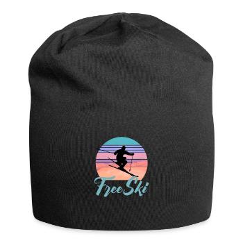 Free Ski, winter sports, skiing, slalom skiing, Sk - Jersey Beanie - black - Front