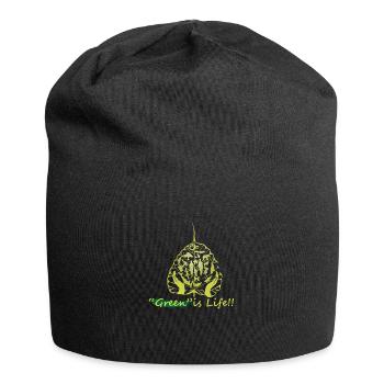 The leaf is life - Jersey Beanie - black - Front