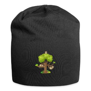 Sloth Tree - Jersey Beanie - black - Front