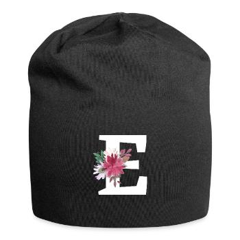 Floral Letter - Jersey Beanie - black - Front