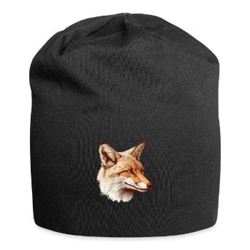 Schlauer Fuchs - Jersey-Beanie - Schwarz - Vorne