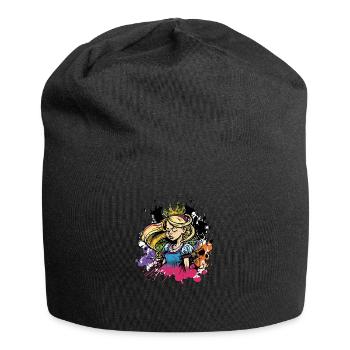 Princess Graffiti Girl - Jersey Beanie - black - Front