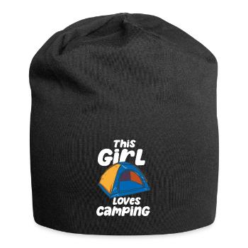 This Girl Loves Camping - Jersey-Beanie - Schwarz - Vorne