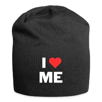 I love me - Ich liebe mich - Jersey-Beanie - Schwarz - Vorne