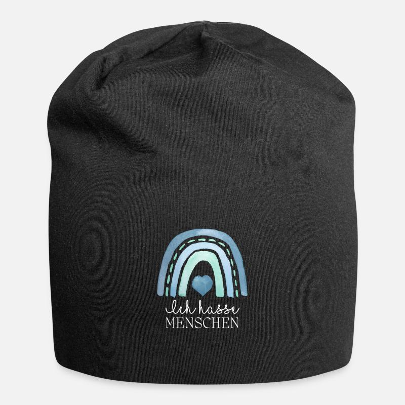 I hate people - Jersey Beanie - black
