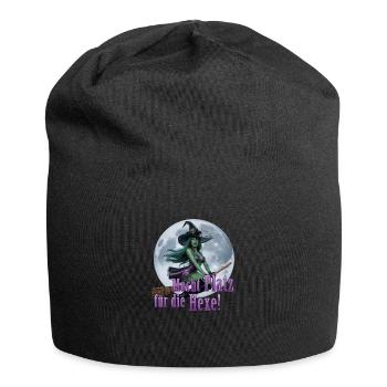 Witch and Full Moon 03 - Jersey Beanie - black - Front
