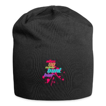 alles bunt - Jersey-Beanie - Schwarz - Vorne