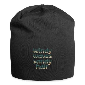 windy waves - Jersey-Beanie - Schwarz - Vorne