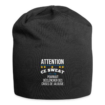Attention ce sweat pourrait déclencher la jalouse - Bonnet en jersey - noir - Devant