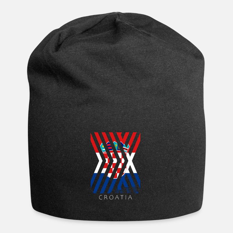Drapeau de la Croatie Adriatique Zagreb Drapeau croate - Bonnet en jersey - noir