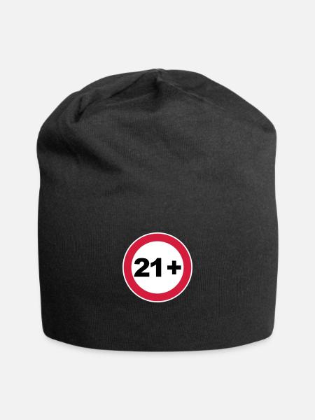 21st birthday 21+ - Jersey Beanie - black