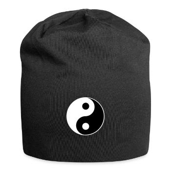 Yin Yang Yinyang Symbol Zeichen Form klassisch - Jersey-Beanie - Schwarz - Vorne