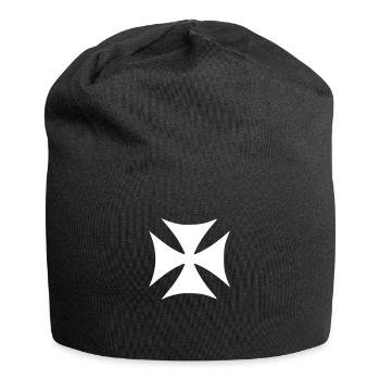 Malteserkreuz - Jersey-Beanie - Schwarz - Vorne