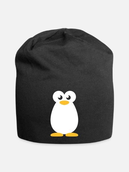 Pinguin - Jersey-Beanie - Schwarz