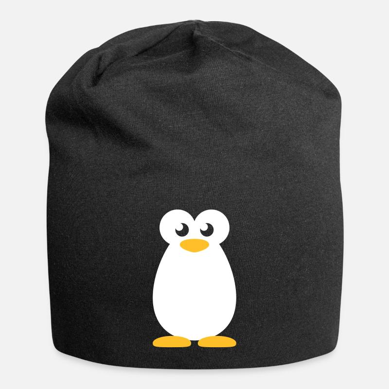 Pinguin - Jersey-Beanie - Schwarz