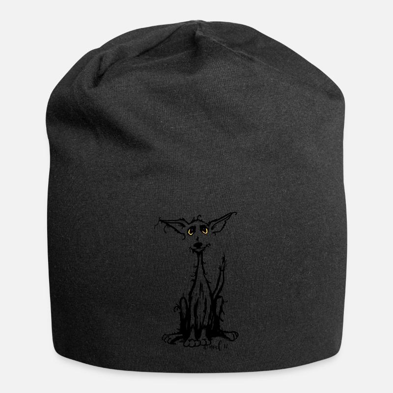 Rauhaar Hund - Jersey-Beanie - Schwarz