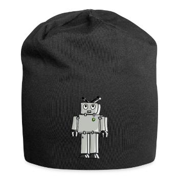 Roboter - Jersey-Beanie - Schwarz - Vorne