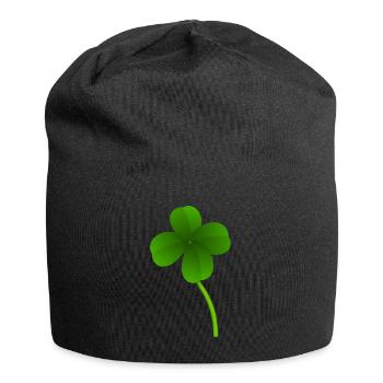 Kleeblatt - Jersey-Beanie - Schwarz - Vorne