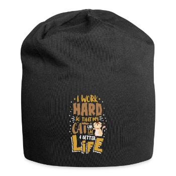 Lustiges Katzenmotiv Lustiger Katzen Spruch Katze - Jersey-Beanie - Schwarz - Vorne