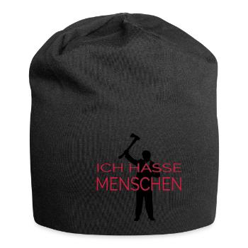 ICH HASSE MENSCHEN (v) - Jersey-Beanie - Schwarz - Vorne