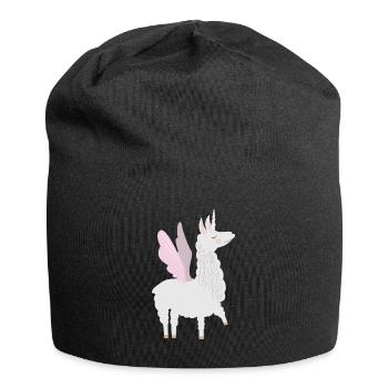 Alpaca Lama unicorn gift - Jersey Beanie - black - Front