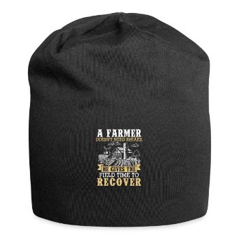 Agricole tracteur cadeau · pause - Bonnet en jersey - noir - Devant