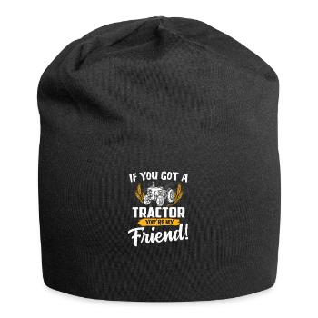 Tractor agriculture farmer gift · friend - Jersey Beanie - black - Front