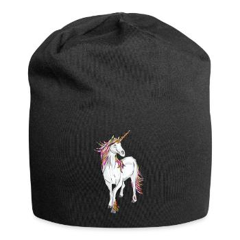 Pegasus, horse, flying horse, horse with wings - Jersey Beanie - black - Front