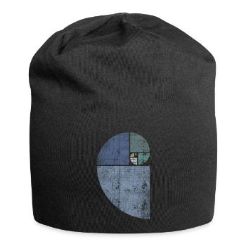 Distressed Fibonacci Spiral - Jersey Beanie - black - Front