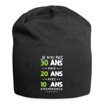 Anniversaire 30 ans - Pas 30 ans mais 20 ans - Bonnet en jersey - noir - Devant