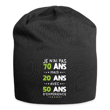 Anniversaire 70 ans - Pas 70 ans mais 20 ans - Bonnet en jersey - noir - Devant