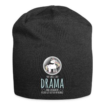 Unicorn You Smell Like Drama and A Headache Please - Jersey Beanie - charcoal grey - Front